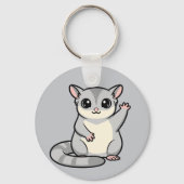 Waving Sugar Glider Cartoon Art Sleutelhanger (Voorkant)