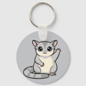 Waving Sugar Glider Cartoon Art Sleutelhanger (Achterkant)