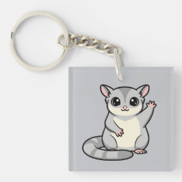 Waving Sugar Glider Cartoon Art Sleutelhanger