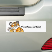 Waving Tiger Cub-Bumpersticker Bumpersticker (Op auto)