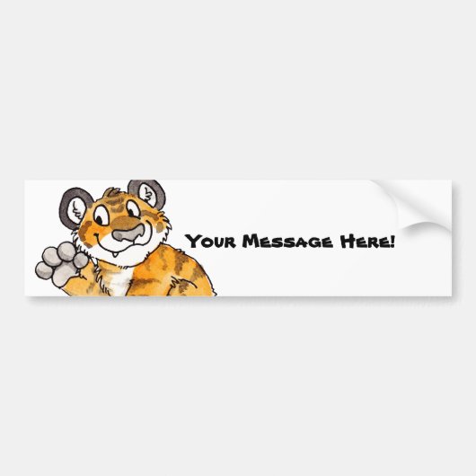 Waving Tiger Cub-Bumpersticker Bumpersticker (Voorkant)
