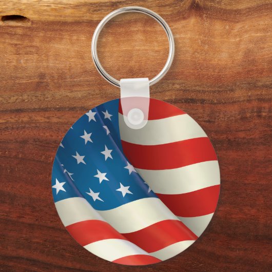 Waving U.S.-vlag Sleutelhanger (Voorkant)