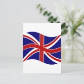 Waving Union Jack Briefkaart (Staand voorkant)