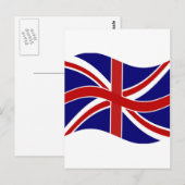 Waving Union Jack Briefkaart (Voorkant / Achterkant)