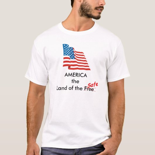 waving_us_flag_large, safe, x, AMERICALand of t... T-shirt (Voorkant)