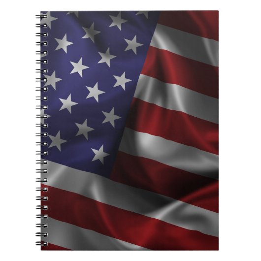 Waving USA Flag Notitieboek (Voorkant)