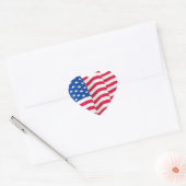 Waving USA vlag rood wit blauw sterren strepen Hart Sticker (Envelop)