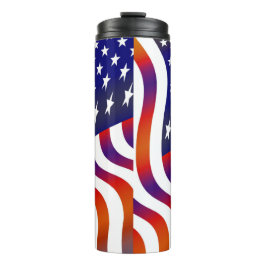 Waving USA-vlag rood, wit en blauw Thermosbeker