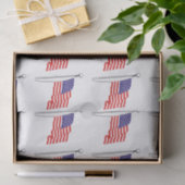 Waving USA Vlag Tekening #1 Tissuepapier (Geschenk)