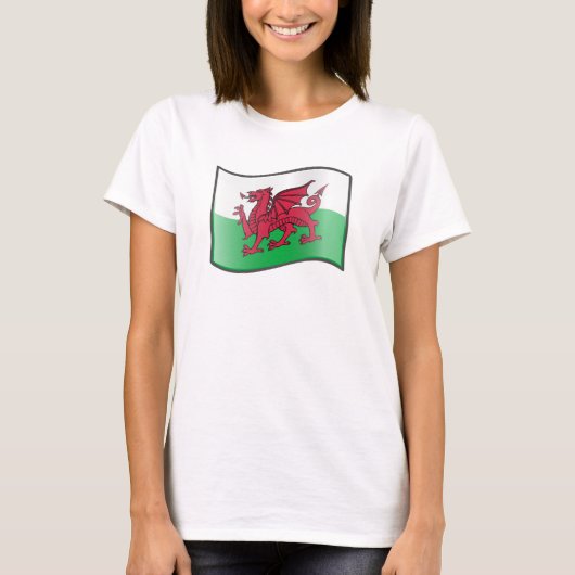 Waving Welsh Flag T-Shirt (Voorkant)