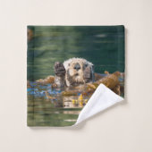 Waving Zee Otter Bad Handdoek (Wasdoekje)