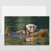 Waving Zee Otter Briefpapier (Voorkant / Achterkant)