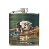 Waving Zee Otter Heupfles (Voorkant)