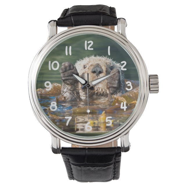 Waving Zee Otter Horloge (Voorkant)