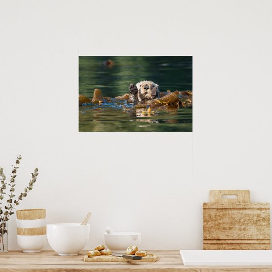 Waving Zee Otter Poster (Keuken)