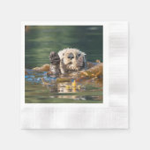 Waving Zee Otter Servet (Voorkant)