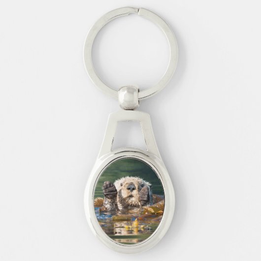 Waving Zee Otter Sleutelhanger (Voorkant)