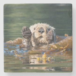Waving Zee Otter Stenen Onderzetter