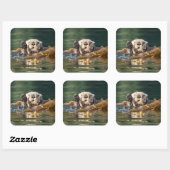 Waving Zee Otter Vierkante Sticker (Vel)