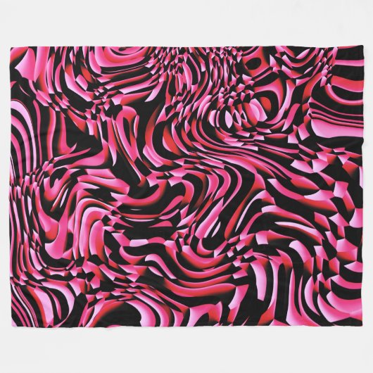 Wavy Abstract 270321 - 01 Rood Fleece Deken (Voorkant (Horizontaal))