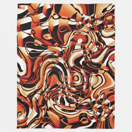 Wavy Abstract 270321 - 02 Oranje Fleece Deken (Voorkant)