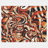 Wavy Abstract 270321 - 02 Oranje Fleece Deken (Voorkant (Horizontaal))