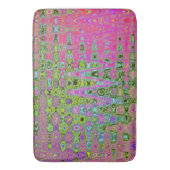 Wavy Abstract Green and Red Retro Mosaic Zigzags Badmat (Voorkant Verticaal)