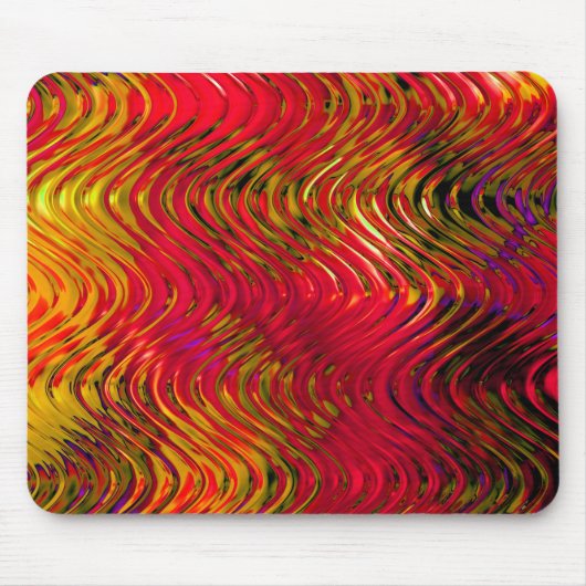 Wavy Abstract patroon in rood Muismat (Voorkant)