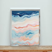 Wavy Abstract zeegezicht Poster
