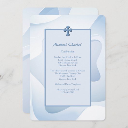 Wavy Abstracte uitnodiging tot religieuze overtuig (Voorkant / Achterkant)