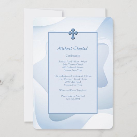 Wavy Abstracte uitnodiging tot religieuze overtuig (Voorkant)