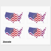 WAVY AMERICAN FLAG RECHTHOEKIGE STICKER (Vel)