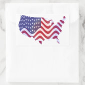 WAVY AMERICAN FLAG RECHTHOEKIGE STICKER (Tas)