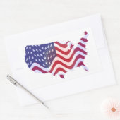 WAVY AMERICAN FLAG RECHTHOEKIGE STICKER (Envelop)