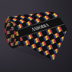 Wavy Andorra Vlag Patroon Stropdas