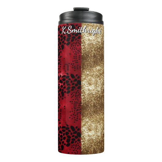Wavy Animal Print Textured Design Thermosbeker (Voorkant)