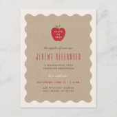 Wavy Apple Preschool Graduation Party Invitation Kaart (Voorkant)