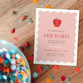 Wavy Apple Preschool Graduation Party Invitation Kaart