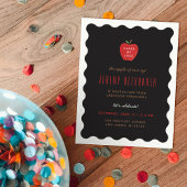 Wavy Apple Preschool Graduation Party Invitation Kaart