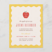 Wavy Apple Preschool Graduation Party Invitation Kaart (Voorkant)