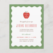 Wavy Apple Preschool Graduation Party Invitation Kaart (Voorkant)