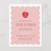 Wavy Apple Preschool Graduation Party Invitation Kaart (Voorkant)