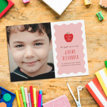 Wavy Apple Preschool Photo Graduation Announcement