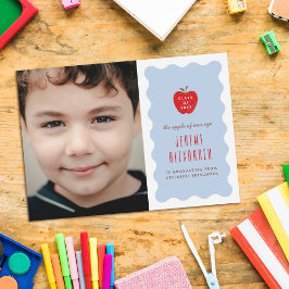 Wavy Apple Preschool Photo Graduation Announcement Save The Date