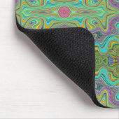 Wavy Aqua Blue en Oranje Trippy Pattern Muismat (Hoek)