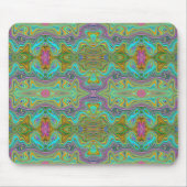 Wavy Aqua Blue en Oranje Trippy Pattern Muismat (Voorkant)