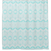 Wavy Aqua Geometric Pattern Douchegordijn (Voorkant)