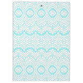 Wavy Aqua Geometric Pattern Klembord (Achterkant)