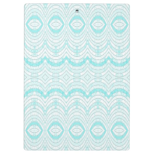 Wavy Aqua Geometric Pattern Klembord (Achterkant)