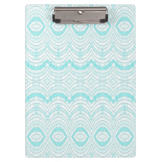 Wavy Aqua Geometric Pattern Klembord (Voorkant)